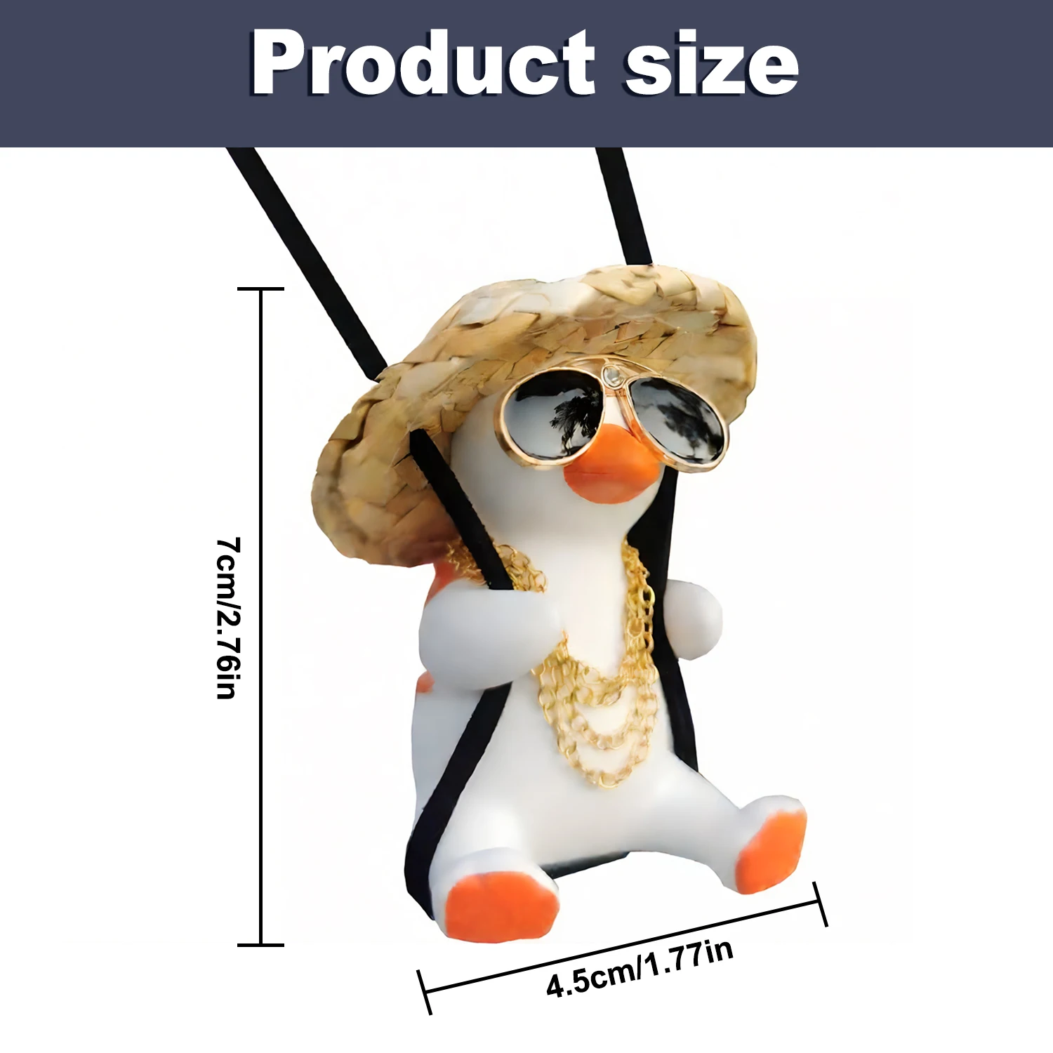 Swing Duck Car Hanging Ornament & Car Mirror Decor Hanging, Car Decoration Rearview Mirror Accessories, Fun Car Accessories, For - Image 2