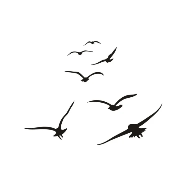 HonC A Flock Of Seabirds Wall Stickers Living Room Bedroom Home Background DIY Decoration Mural Art Decals Carved Wallpaper - Image 6