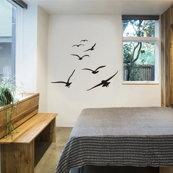 HonC A Flock Of Seabirds Wall Stickers Living Room Bedroom Home Background DIY Decoration Mural Art Decals Carved Wallpaper - Image 5