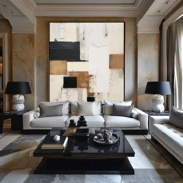 Large Beige 3D Textured Wall Art Neutral Beige Wabi Sabi Earthtone Abstract Handmade Oil Painting on Canvas Modern Home Decor - Image 2