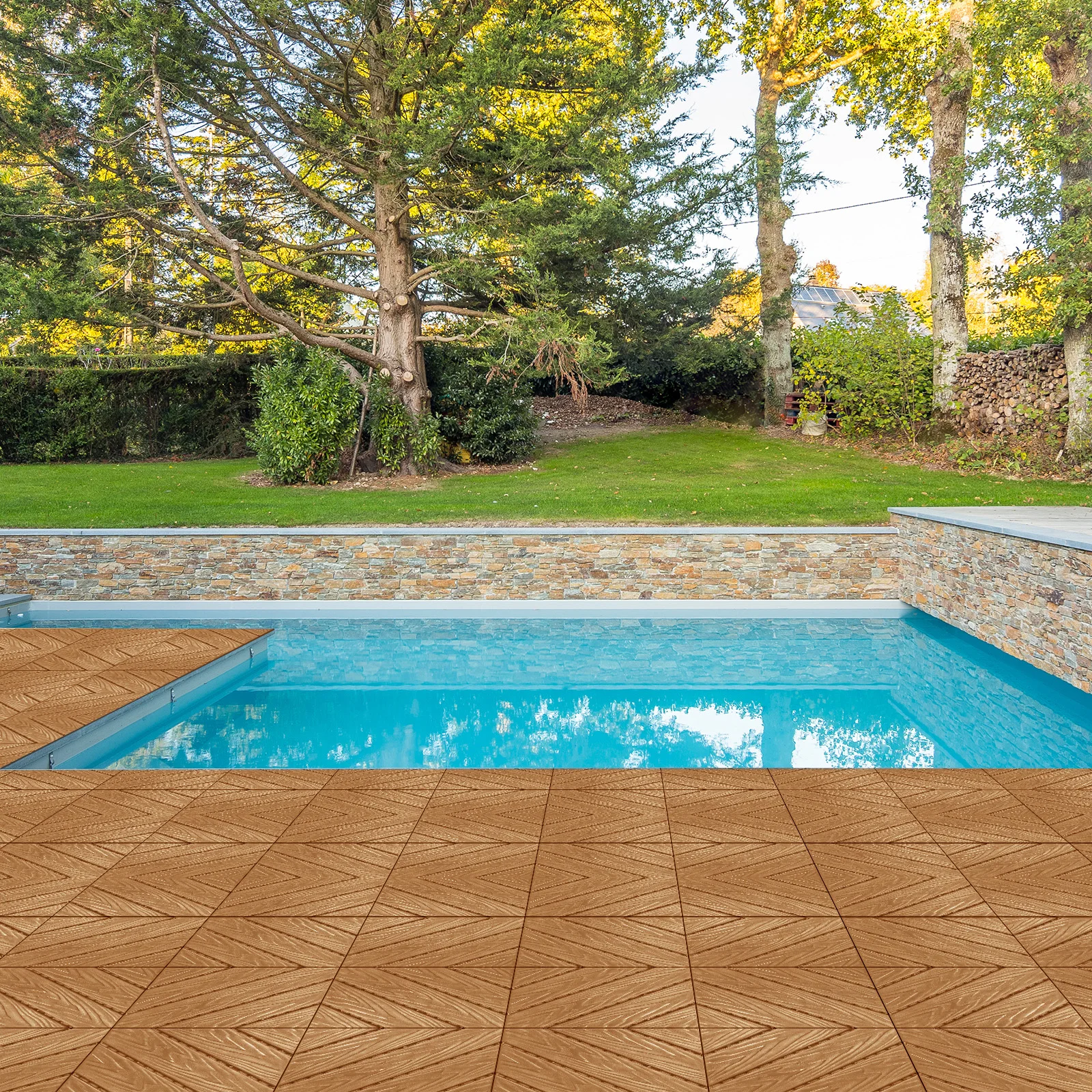 Plastic Interlocking Deck Tiles,27 Pack, 11.8"x11.8" Waterproof Flooring Tiles for Indoor and Outdoor, Patio Floor Decking Tiles
