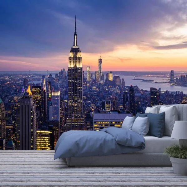 1pc City Building Scenery Print Home Office Background Wall Decoration Polyester Tapestry Including Installation Accessories - Image 2