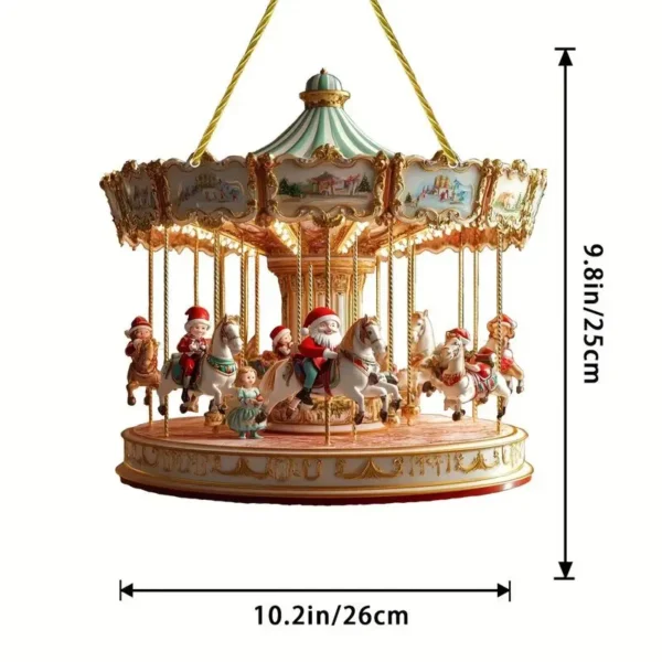 New 2d Rotating Santa Claus Pendant Christmas Day Activities Decorations Doors And Windows Small Listing Household Items - Image 5