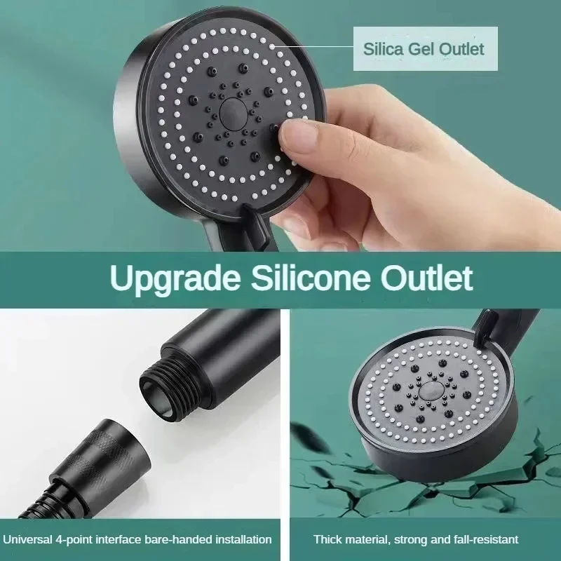 Booster Shower Head 5 Modes Household Adjustable High Pressure Water Massage Shower Head Handheld Spray Shower Bathroom Supplies - Image 8