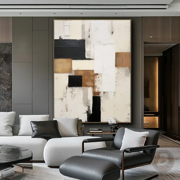 Large Beige 3D Textured Wall Art Neutral Beige Wabi Sabi Earthtone Abstract Handmade Oil Painting on Canvas Modern Home Decor - Image 4