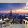 1pc City Building Scenery Print Home Office Background Wall Decoration Polyester Tapestry Including Installation Accessories - Image 4
