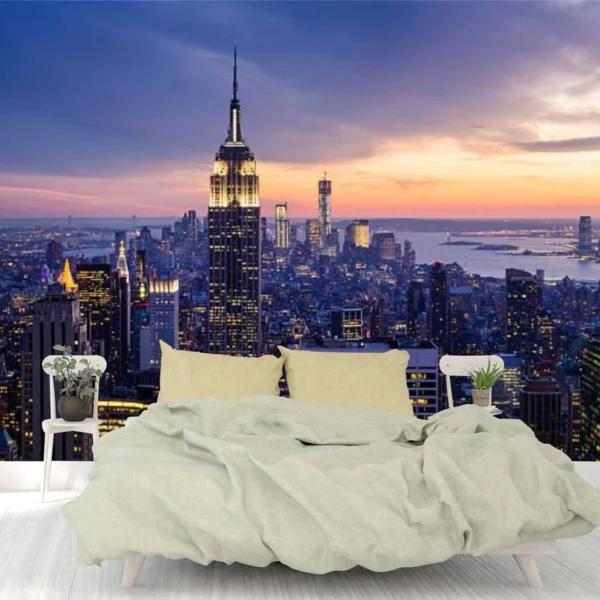 1pc City Building Scenery Print Home Office Background Wall Decoration Polyester Tapestry Including Installation Accessories - Image 3