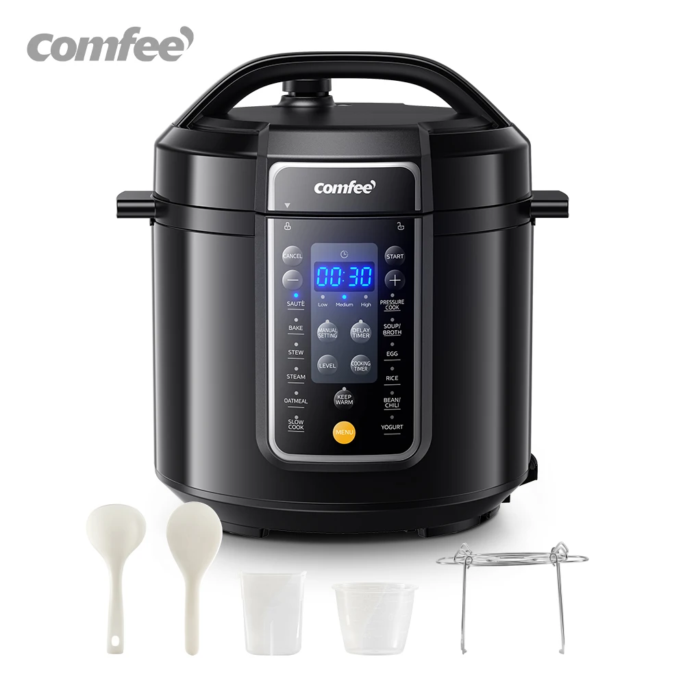 COMFEE’ 6 Quart 9-in-1 Electric Pressure Cooker 13 Presets Instant Multi Cooker Olla de Presion Slow Rice Cooker Non-Stick Pot
