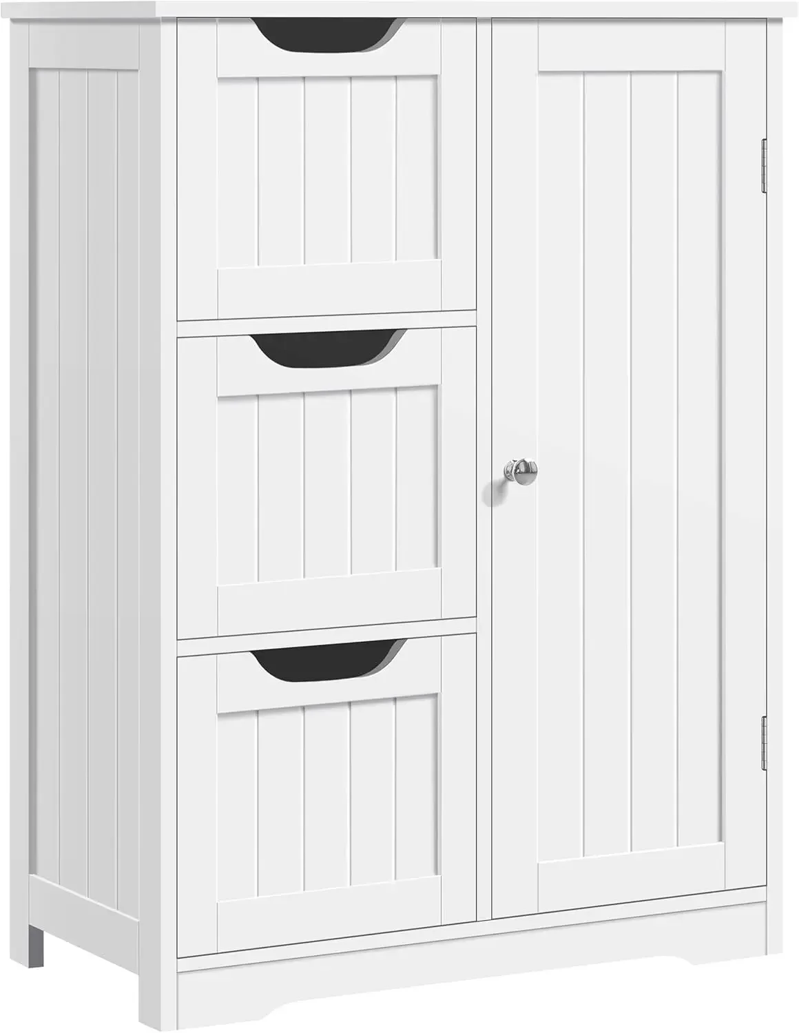 Bathroom Floor Storage Cabinet,Bathroom Freestanding Cabinet with 3 Large Drawers & Adjustable Shelf, 12 x 24 x 32 Inches, White