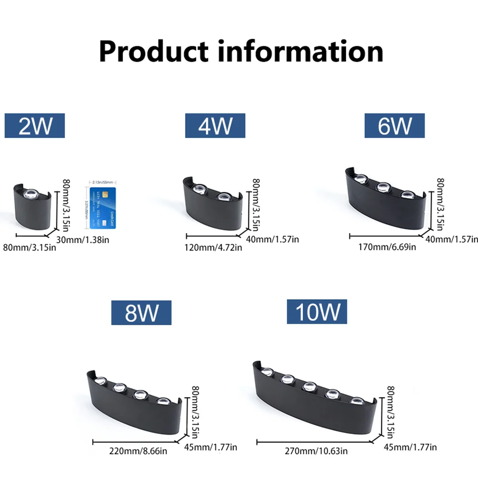 LED Wall Lamp Waterproof IP66 Indoor Outdoor Lamp Garden Lights for Living Room Hallway Bedroom Decor - Image 4