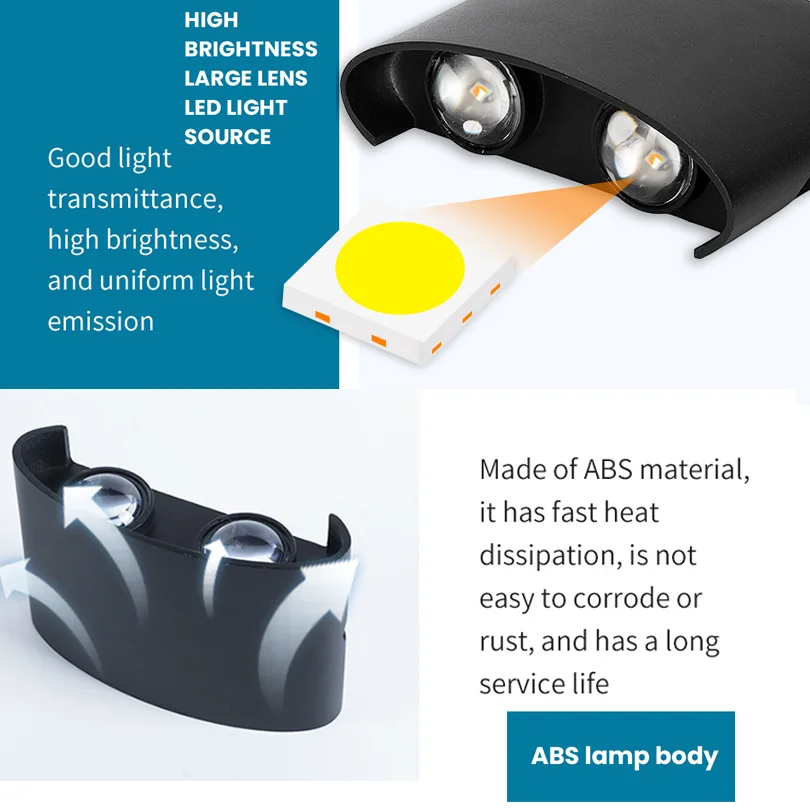 LED Wall Lamp Waterproof IP66 Indoor Outdoor Lamp Garden Lights for Living Room Hallway Bedroom Decor - Image 6