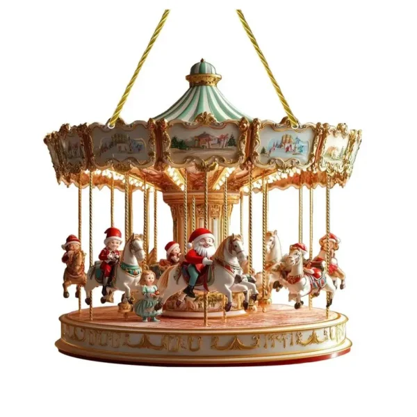 New 2d Rotating Santa Claus Pendant Christmas Day Activities Decorations Doors And Windows Small Listing Household Items - Image 6