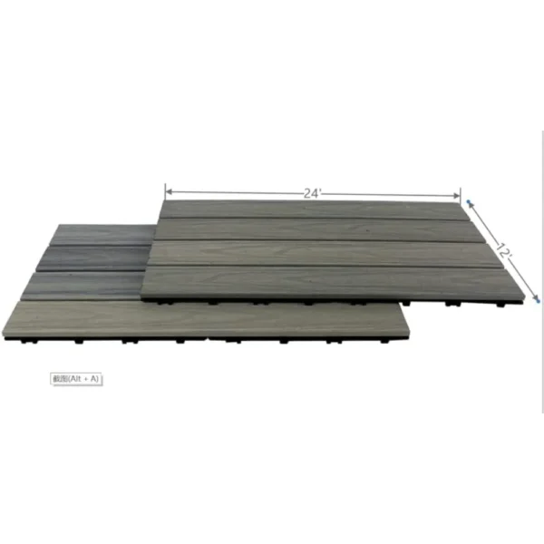 Patio Deck Tiles,DIY Interlocking Decking Tiles, Floor Tile,Water Resistant Indoor Outdoor (10PCs, 12‘x’24‘ ) - Image 3
