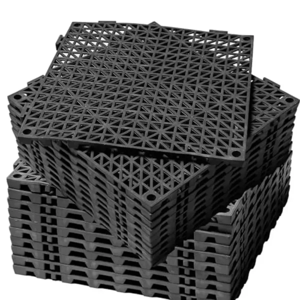 Interlocking Drainage Floor Tiles 12 Pack PVC Non-Slip Pool Deck Mats Indoor/Outdoor Use