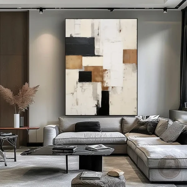 Large Beige 3D Textured Wall Art Neutral Beige Wabi Sabi Earthtone Abstract Handmade Oil Painting on Canvas Modern Home Decor - Image 3
