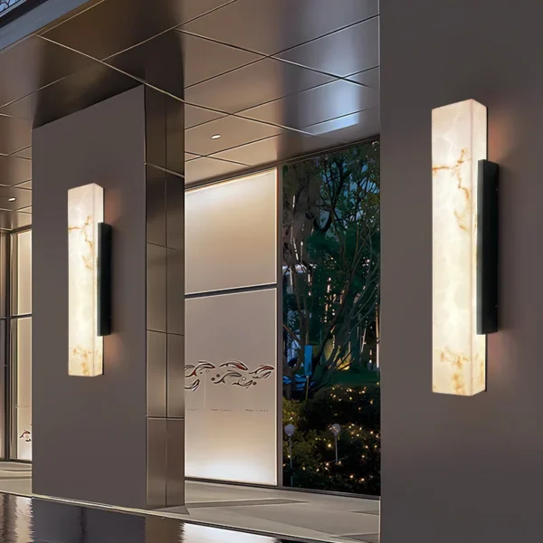 Modern Minimalist Outdoor Waterproof IP65 Lmitated Marble LED Wall Light AC85~265V Stainless Steel Porch Lamp For Street Adorn - Image 4