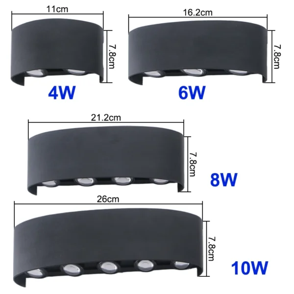 LED Wall Light Waterproof IP65 Outdoor Wall Lamp Garden Porch Light Decor Garden Yard Bathroom Bedroom Living Room AC85-265V - Image 8