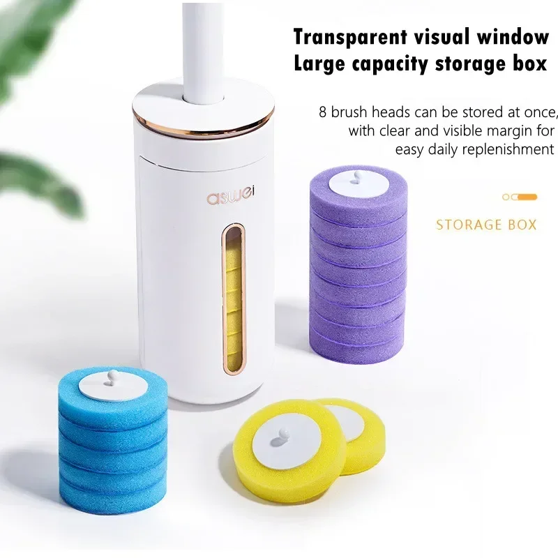 Disposable Toilet Brush Wall-Mounted Cleaning Tool for Bathroom Replacement Brush Head Toilet Cleaning Brush Set Wc Accessories - Image 4
