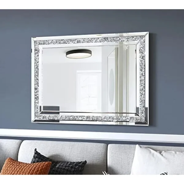 Decorative Mirror, 32 x 24 Inches Decorative Crystal Mirrors for Wall Decor, Living Room Luxury Modern Mirrored Home Decoration - Image 4