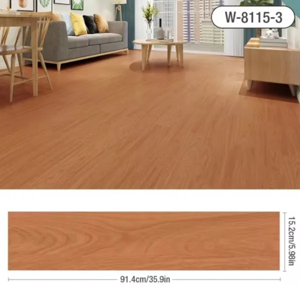 NEW Self Adhesive PVC Wood Grain Floor Waterproof and Wear-resistant Balcony, Bathroom, Household Kitchen Floor Tiles 91X15CM - Image 5