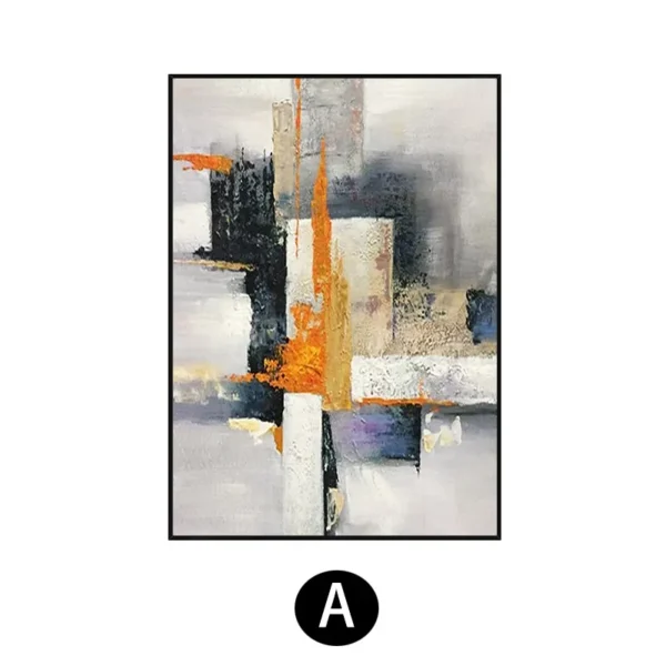 Hand Painted Large Textured Oil Painting Modern Abstract Geometry Wall Art Picture Handmade Artwork For Living-Room Home Decor - Image 5
