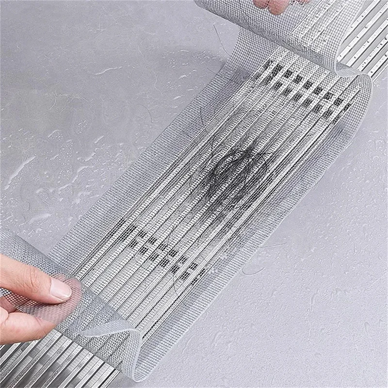 Cuttable Shower Drain Hair Catcher Self-Adhesive Floor Drain Stickers Disposable Mesh Bathroom Kitchen Sink Hair Filter - Image 2