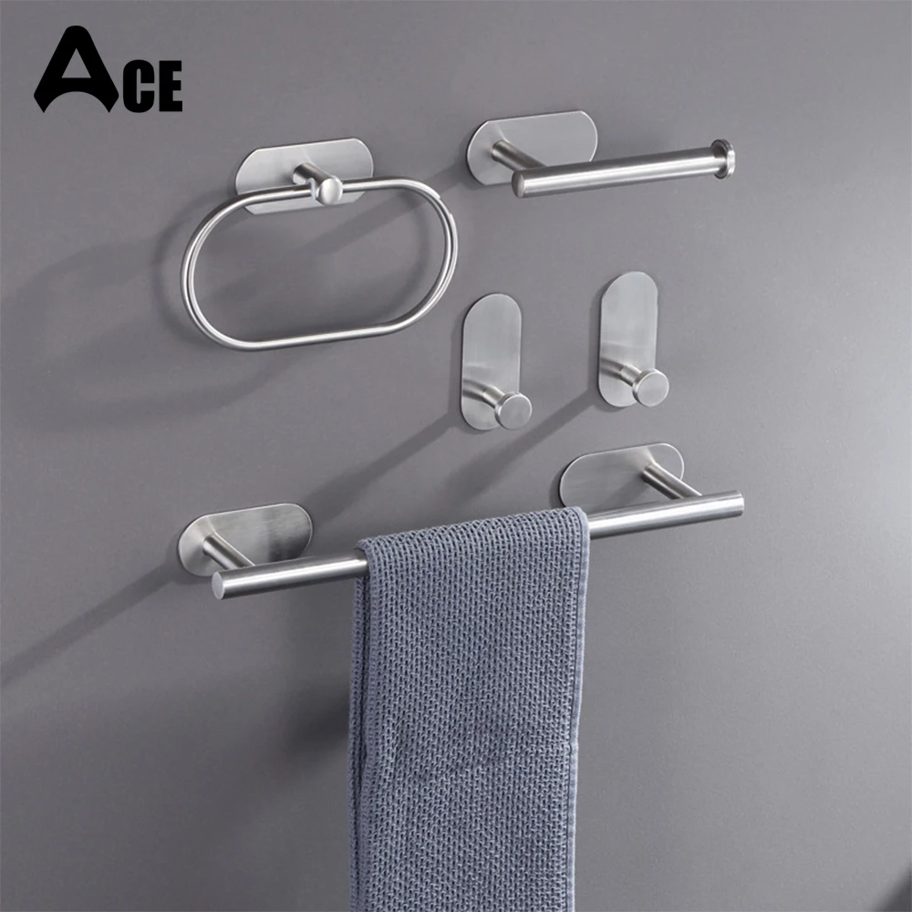 Bath Towel Bar 304 Stainless Steel Towel Rack Towel Ring Toilet Paper Holder Brushed Gold Bathroom Hardware Accessories Set - Image 2
