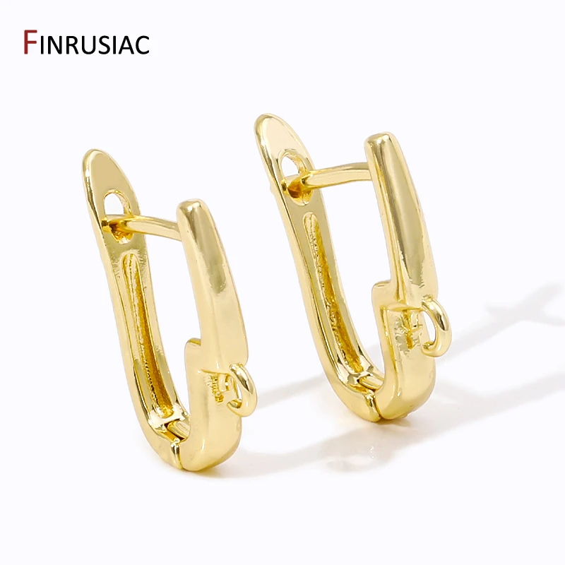 DIY Women Earrings Making Supplies 18K Gold Plated Brass Smooth Earwire Fasteners Earring Hooks Clasp Making Accessories - Image 4