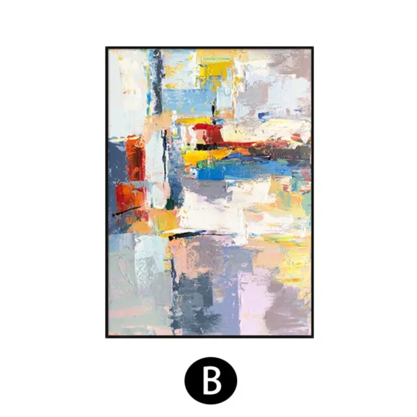 Hand Painted Large Textured Oil Painting Modern Abstract Geometry Wall Art Picture Handmade Artwork For Living-Room Home Decor - Image 6