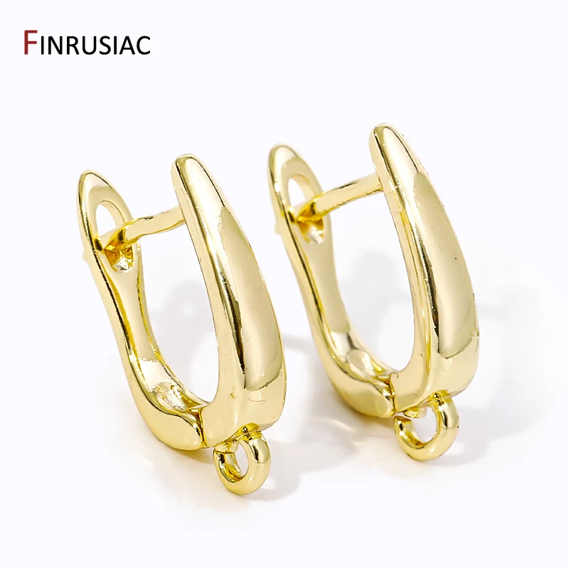DIY Women Earrings Making Supplies 18K Gold Plated Brass Smooth Earwire Fasteners Earring Hooks Clasp Making Accessories - Image 3
